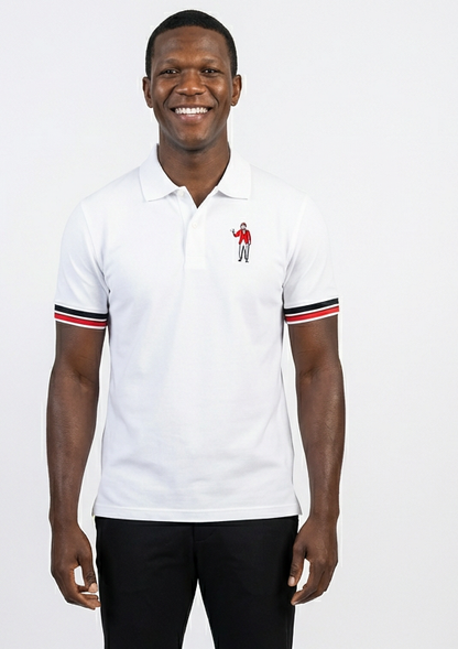 KILTIZILEA Dessalines Embroidery Handmade Well Crafted %100 cotton Polo Shirt – White